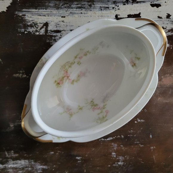 Haviland Limoges Sauce Boat & Lid w/ Attached Underplate Schleiger 161-4 *Read - Picture 6 of 13